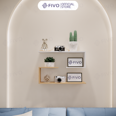 Kệ Sách Gỗ Treo Tường Chữ J FB42 FIVO, Lắp Đặt Dễ Dàng, Chống Ẩm, Chịu Lực Tốt