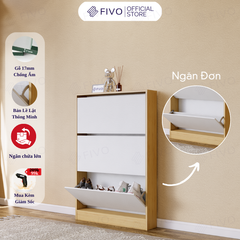 Tủ Gỗ Đựng Giày Cửa Lật Thông Minh FS55 FIVO, 3 Tầng Đa Năng, Tiết Kiệm Diện Tích