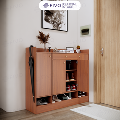 Tủ Gỗ Đựng Giày Dép MDF FS52 FIVO, Ván Dày 17mm Chống Ẩm, Cánh Mở Chống Bụi, Sâu 32cm Đựng Nhiều Giày Dép