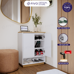 Tủ Kệ Giày Gỗ MDF FS54 FIVO, Gỗ Dày 17mm Phủ Melamine Chống Ẩm, Tối Ưu Không Gian, Tiết Kiệm Diện Tích