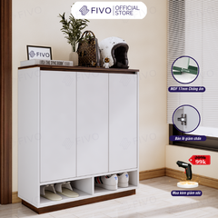 Tủ Kệ Giày Gỗ MDF FS54 FIVO, Gỗ Dày 17mm Phủ Melamine Chống Ẩm, Tối Ưu Không Gian, Tiết Kiệm Diện Tích