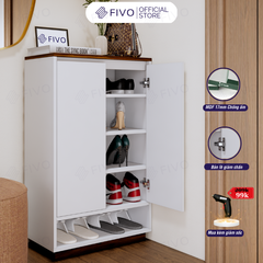 Tủ Kệ Giày Gỗ MDF FS54 FIVO, Gỗ Dày 17mm Phủ Melamine Chống Ẩm, Tối Ưu Không Gian, Tiết Kiệm Diện Tích