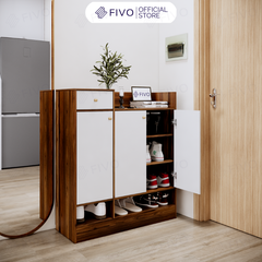 Tủ Giày Dép Gỗ MDF Nhiều Ngăn FS51 FIVO, Thiết Kế Cánh Mở Linh Hoạt, Phủ Melamine Chống Ẩm Chống Bụi