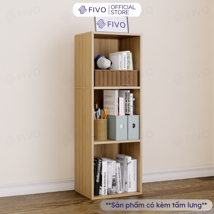 Kệ Sách Gỗ Tổ Ong FB01 FIVO Có Tấm Lưng Dày Dặn, Đa Tầng, Dễ Lắp Ráp, Đa Dạng Cách Sắp Xếp