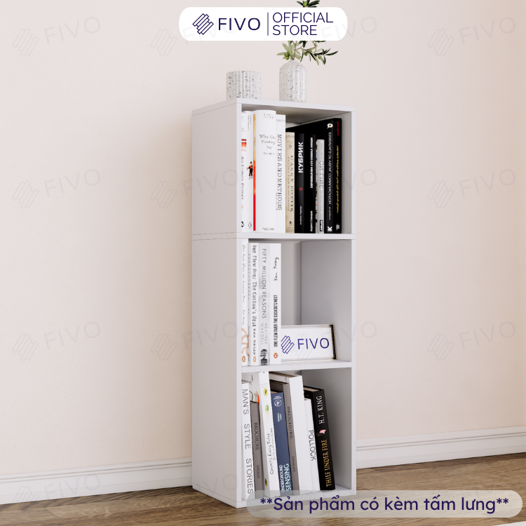 Kệ Sách Gỗ Tổ Ong FB01 FIVO Có Tấm Lưng Dày Dặn, Đa Tầng, Dễ Lắp Ráp, Đa Dạng Cách Sắp Xếp