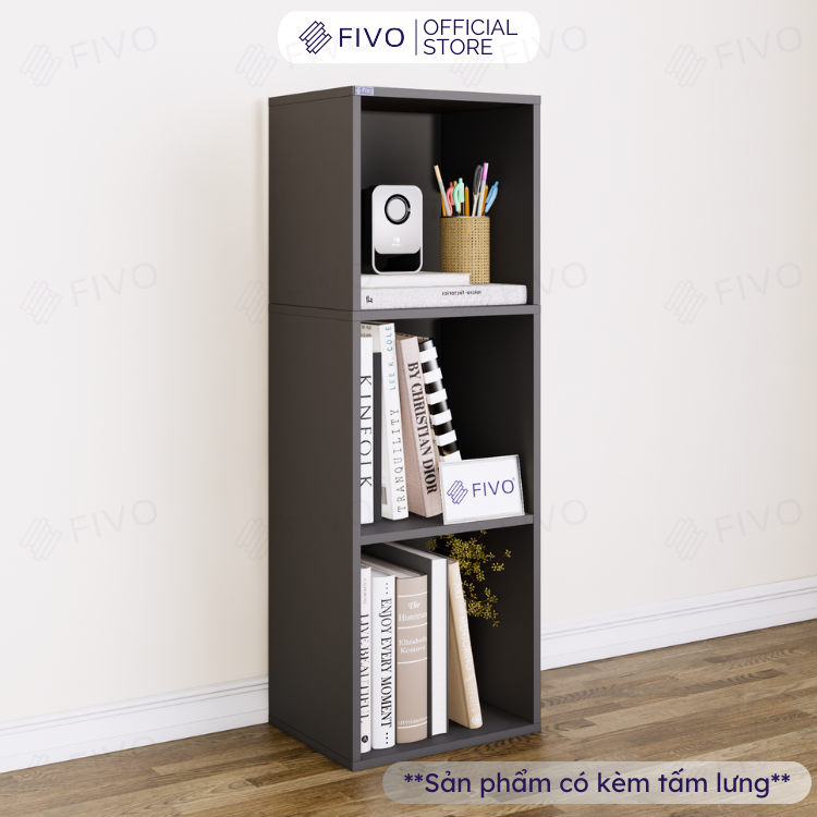 Kệ Sách Gỗ Tổ Ong FB01 FIVO Có Tấm Lưng Dày Dặn, Đa Tầng, Dễ Lắp Ráp, Đa Dạng Cách Sắp Xếp