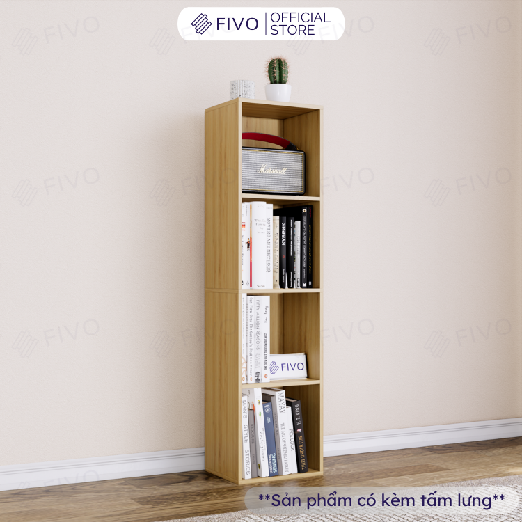 Kệ Sách Gỗ Tổ Ong FB01 FIVO Có Tấm Lưng Dày Dặn, Đa Tầng, Dễ Lắp Ráp, Đa Dạng Cách Sắp Xếp