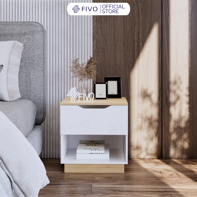Tủ Đầu Giường Gỗ FT18 FIVO, Tay Cầm Vát Thẩm Mỹ, Dễ Dàng Lắp Ráp