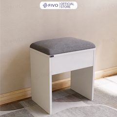 Ghế Đôn Nệm Nhung Bàn Học, Bàn Trang Điểm FG01 FIVO, Gỗ MDF Chống Ẩm Chịu Lực Lên Đến 300Kg, Thiết Kế Nhỏ Gọn Sang Trọng