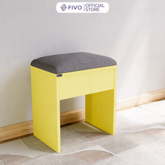 Ghế Đôn Nệm Nhung Bàn Học, Bàn Trang Điểm FG01 FIVO, Gỗ MDF Chống Ẩm Chịu Lực Lên Đến 300Kg, Thiết Kế Nhỏ Gọn Sang Trọng