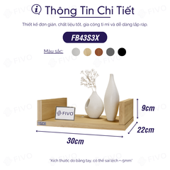 Kệ Sách Gỗ Chữ U FB43 FIVO Treo Tường & Để Bàn, Đa Dạng Màu Sắc
