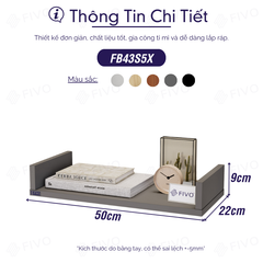 Kệ Sách Gỗ Chữ U FB43 FIVO Treo Tường & Để Bàn, Đa Dạng Màu Sắc