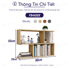 Kệ Sách Gỗ Treo Tường FB44 FIVO, Nhiều Ngăn, Đa Dạng Kích Thước Và Màu Sắc