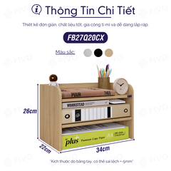 Kệ Sách Gỗ Để Bàn FB27 FIVO Tối Ưu Chiều Dọc, Tích Hợp Ngăn Kéo Kín, Đa Dạng Màu Sắc, Dễ Dàng Lắp Ráp