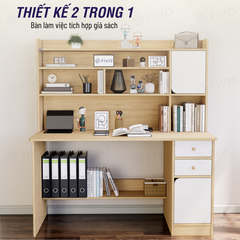 Bộ Bàn Ghế Làm Việc Kết Hợp Kệ Sách FD05 FIVO Cốt Ván 17mm Đầm Chắc, Đa Dạng Màu Sắc