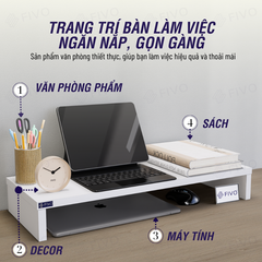 Kệ Máy Tính Để Bàn FIVO FB25 Gỗ Dày Chống Ẩm, Chống Võng Kệ, Bảo Vệ Đốt Sống Cổ