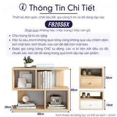 Kệ Sách Gỗ Để Bàn FB20 FIVO Dày Dặn, Bền Chắc, Nhỏ Gọn, Decor Linh Hoạt, Dễ Dàng Lắp Ráp