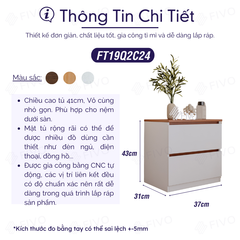 Tủ Đầu Giường Gỗ FT19 FIVO, Thiết Kế Hiện Đại, Đa Dạng Tùy Chọn, Dễ Dàng Lắp Ráp