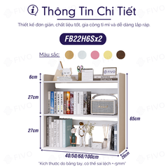 Kệ Sách Gỗ Để Bàn FB22 FIVO Màu Gỗ, Trắng, Hồng, Vàng, Walnut Tối Ưu Không Gian Bàn Học