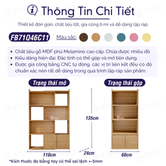 Kệ Sách Gỗ Cho Bé FB71 FIVO, Đóng Mở Linh Hoạt, Đa Dạng Màu Sắc