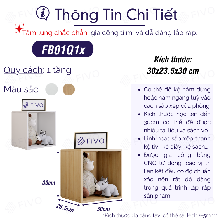 Kệ Sách Gỗ Tổ Ong FB01 FIVO Có Tấm Lưng Dày Dặn, Đa Tầng, Dễ Lắp Ráp, Đa Dạng Cách Sắp Xếp