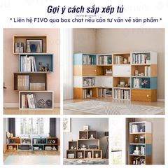 Kệ Sách Gỗ Tổ Ong FB03 FIVO, Tấm Lưng Chắc Chắn, Hộc Tủ Rộng Rãi, Decor Linh Hoạt, Đa Dạng Màu Sắc