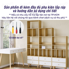 Tủ Sách Gỗ 5 Tầng FB61 FIVO, Có Hộc, 4 Chân, Dễ Dàng Lắp Ráp