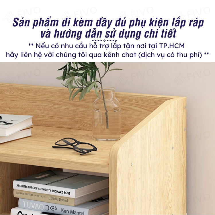 Tủ Đầu Giường Gỗ FT30 FIVO, Có Hộc Lưu Trữ, Mặt Tủ Rộng Tiện Dụng, Phong Cách Châu Âu
