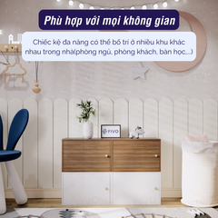 Kệ Sách Gỗ Tổ Ong FB03 FIVO, Tấm Lưng Chắc Chắn, Hộc Tủ Rộng Rãi, Decor Linh Hoạt, Đa Dạng Màu Sắc
