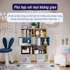 Kệ Sách Gỗ Tổ Ong FB03 FIVO, Tấm Lưng Chắc Chắn, Hộc Tủ Rộng Rãi, Decor Linh Hoạt, Đa Dạng Màu Sắc