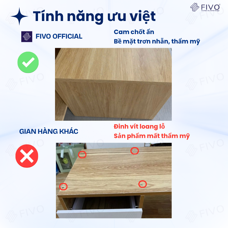 Bàn Trang Điểm Mini Ngồi Bệt Gương Gập Đa Năng FV02 FIVO, Kết Hợp Làm Bàn Học, Hộc Kéo Rộng Rãi, Thiết Kế Không Lộ Vít