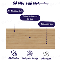 Tủ Đầu Giường Ba Hộc Kéo Gỗ FT33 FIVO, Phong Cách Châu Âu, Dễ Dàng Lắp Ráp