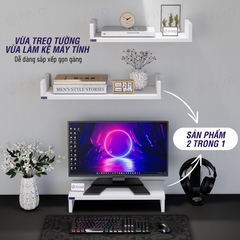 Kệ Sách Gỗ Chữ U FB43 FIVO Treo Tường & Để Bàn, Đa Dạng Màu Sắc