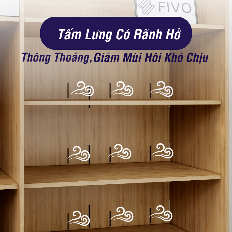 Tủ Giày Dép Gỗ MDF Nhiều Ngăn FS51 FIVO, Thiết Kế Cánh Mở Linh Hoạt, Phủ Melamine Chống Ẩm Chống Bụi