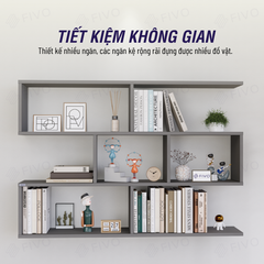 Kệ Sách Gỗ Treo Tường FB44 FIVO, Nhiều Ngăn, Đa Dạng Kích Thước Và Màu Sắc