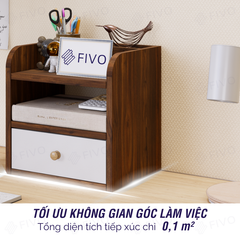 Kệ Sách Gỗ Đẹp Để Bàn FB26 FIVO Cao Cấp Có Hộc, Tiết Kiệm Diện Tích, Bo Góc Thẩm Mĩ