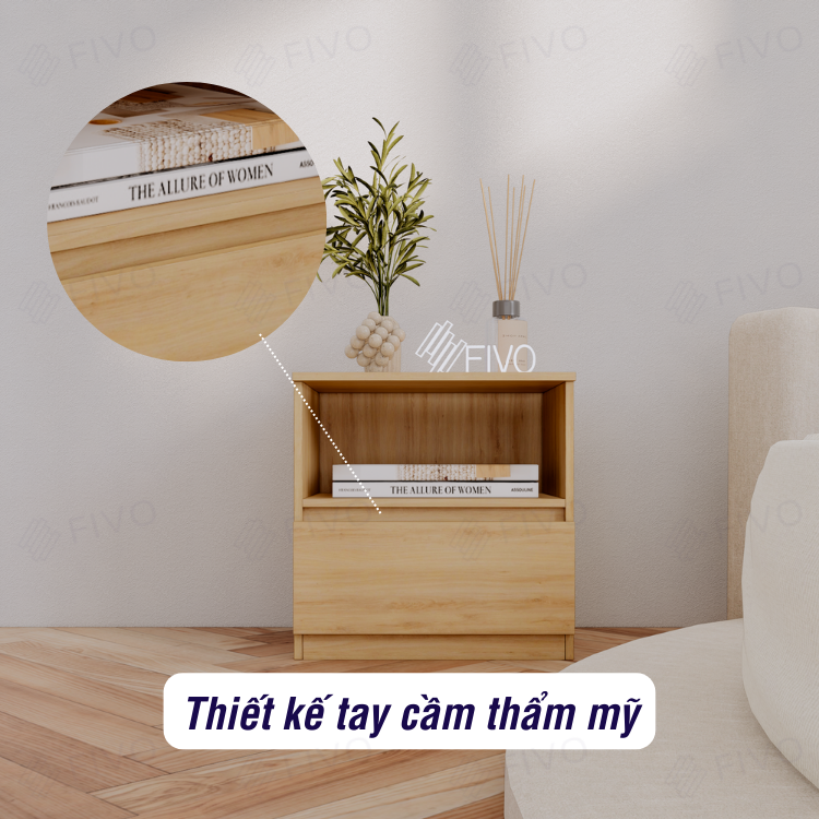 Tủ Đầu Giường Gỗ FT19 FIVO, Thiết Kế Hiện Đại, Đa Dạng Tùy Chọn, Dễ Dàng Lắp Ráp