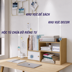 Kệ Sách Gỗ Để Bàn FB23 FIVO Điều Chỉnh Linh Hoạt, Lắp Ghép Tiện Lợi, Decor Đẹp Cho Góc Làm Việc Và Học Tập