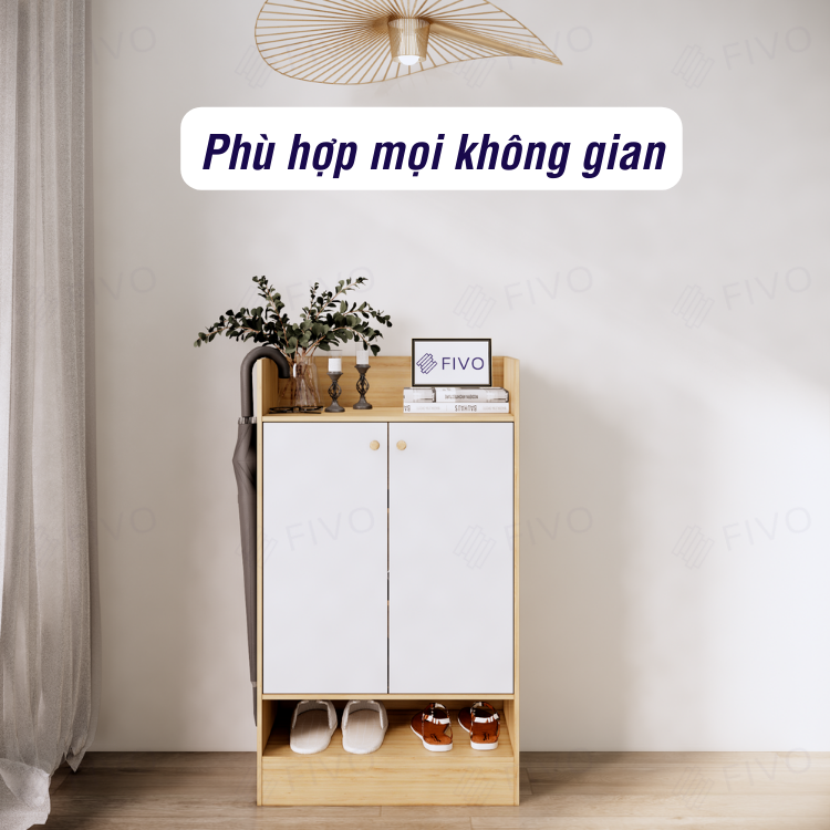 Tủ Giày Dép Gỗ MDF Nhiều Ngăn FS51 FIVO, Thiết Kế Cánh Mở Linh Hoạt, Phủ Melamine Chống Ẩm Chống Bụi