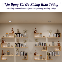 Kệ Sách Gỗ Treo Tường Chữ J FB42 FIVO, Lắp Đặt Dễ Dàng, Chống Ẩm, Chịu Lực Tốt