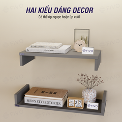 Kệ Sách Gỗ Chữ U FB43 FIVO Treo Tường & Để Bàn, Đa Dạng Màu Sắc