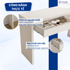 Bàn Trang Điểm Gỗ MDF Cao Cấp Có Ngăn Kéo FV41 FIVO, Kết Hợp Làm Bàn Nail Bàn Làm Việc, Gỗ Dày 34MM, Ray Trượt Mượt Mà