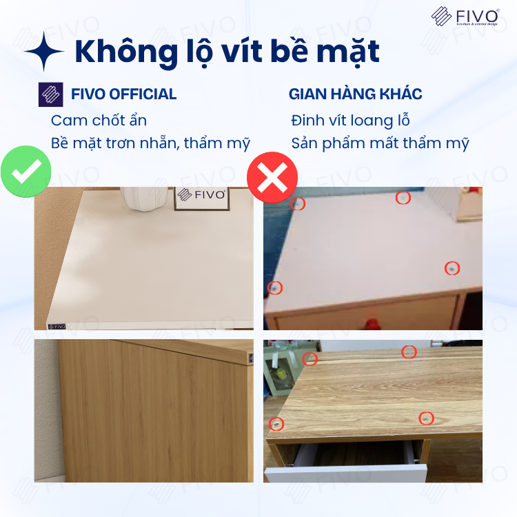 Bàn Trang Điểm Gỗ Ngồi Bệt Có Ngăn Kéo FV01 FIVO, Linh Hoạt Làm Bàn Học Bàn Trà, Không Lộ Vít Bề Mặt, Đa Dạng Bảy Màu