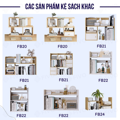 Kệ Sách Gỗ Để Bàn FB23 FIVO Điều Chỉnh Linh Hoạt, Lắp Ghép Tiện Lợi, Decor Đẹp Cho Góc Làm Việc Và Học Tập