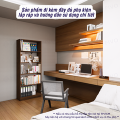 Kệ Sách Gỗ 5 Tầng FB74 FIVO, Kèm Thanh Chặn Chắc Chắn, Đa Dạng Màu Sắc