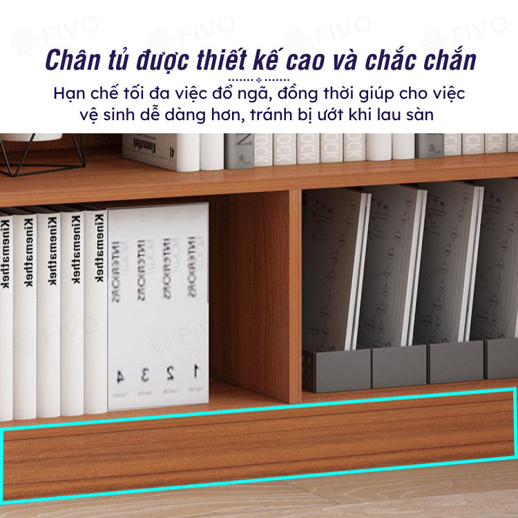 Kệ Sách Gỗ Để Sàn FB70 FIVO, Tấm Lưng Dày, Đa Dạng Màu Sắc, Dễ Dàng Lắp Ráp