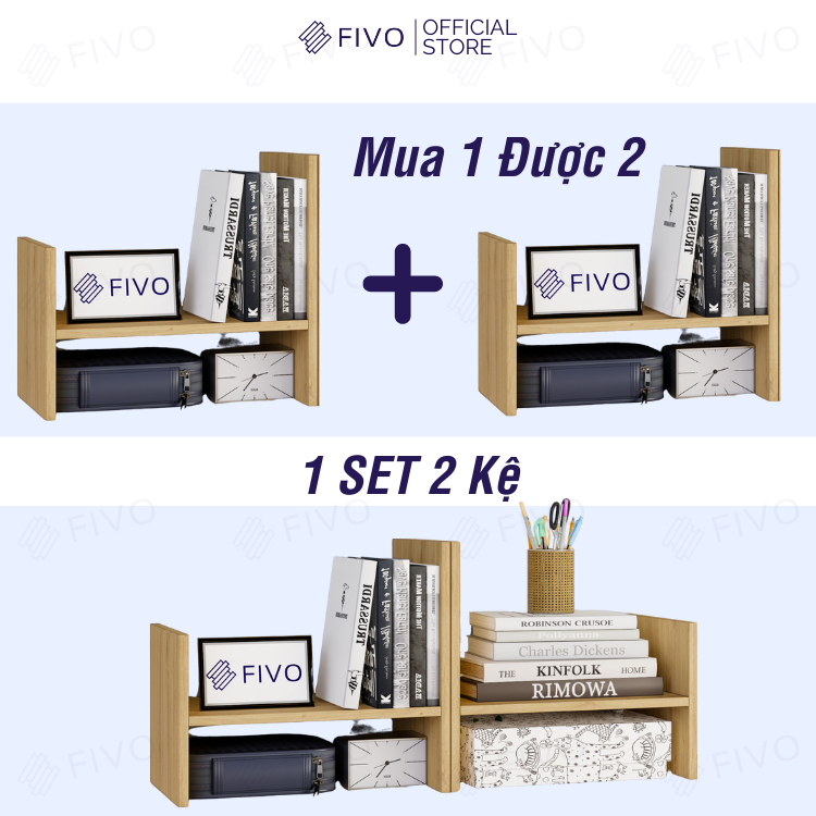 Kệ Sách Để Bàn FB24 FIVO, 1 Bộ Khung, 8 Kiểu Lắp Ráp, Đa Dạng Màu Sắc