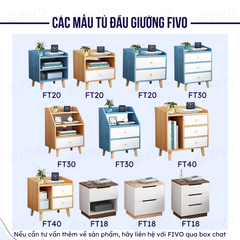 Tủ Đầu Giường Gỗ FT18 FIVO, Tay Cầm Vát Thẩm Mỹ, Dễ Dàng Lắp Ráp