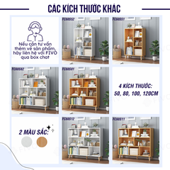 Kệ Sách Gỗ Đứng Có Chân FB60 FIVO, Kèm Tấm Lưng Chắc Chắn, Đa Dạng Kích Thước, Đa Ngăn