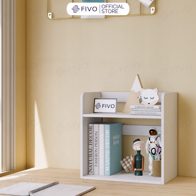 Kệ Sách Gỗ Để Bàn FB22 FIVO Màu Gỗ, Trắng, Hồng, Vàng, Walnut Tối Ưu Không Gian Bàn Học